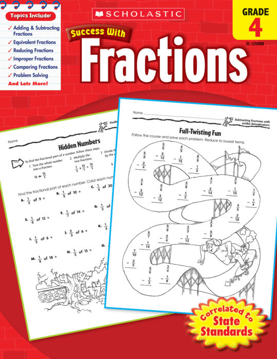 Scholastic Success With Fractions: Grade 4 Workbook