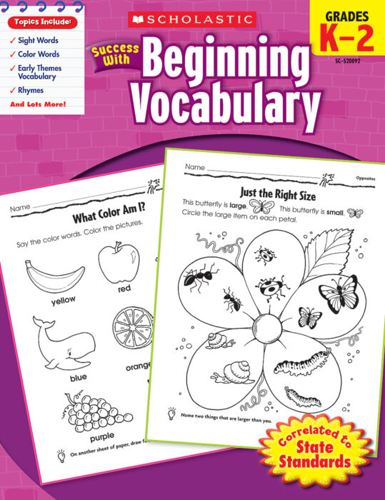 Scholastic Success With Beginning Vocabulary Workbook