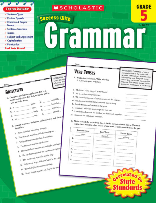 Scholastic Success With Grammar: Grade 5 Workbook by