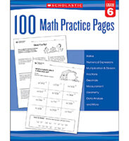 100 Math Practice Pages: Grade 6