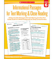 Informational Passages for Text Marking & Close Reading: Grade 6