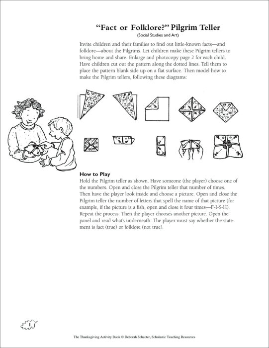 Fact or Folklore? Turkey Fortune Teller: Thanksgiving Activities