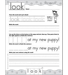 Interactive Practice Page (Sight Word: Look): Write-and-Learn ...