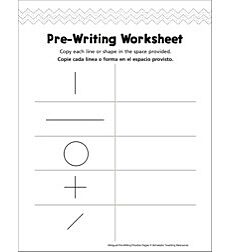 pre writing worksheet bilingual pre writing practice page by