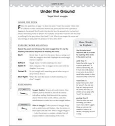 Under The Ground Target Word Snuggle Perfect Poems For Teaching Vocabulary By