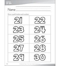 Review Numbers 21 30 Twenty One Through Thirty Send Home Pages By