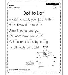 Dot to Dot (Short o Vowel - CVC): Phonics Poetry Page by