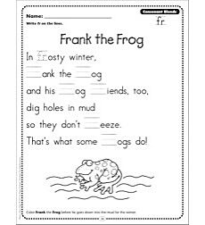 Frank The Frog Consonant Blends Fr Phonics Poetry Page By
