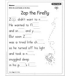 Zap The Firefly Word Family Ap Word Family Poetry Page By