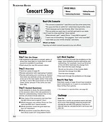concert shop money adding and subtracting decimals estimating building real life math skills