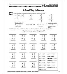 A Great Way To Borrow Subtracting Mixed Numbers With Regrouping