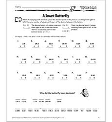 A Smart Butterfly Multiplying Decimals And Whole Numbers Scholastic Success With Decimals Grade 5 By