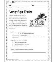 Long Ago Trains Grade 3 Close Reading Passage By