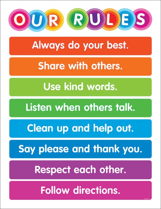 Color Your Classroom Our Rules Chart by