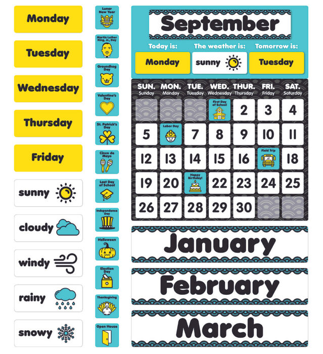 Aqua Oasis: Calendar Bulletin Board