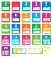 0–20 Numbers Set Bulletin Board