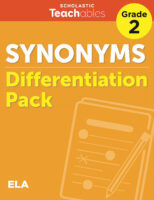 Synonyms Grade 2 Differentiation Pack