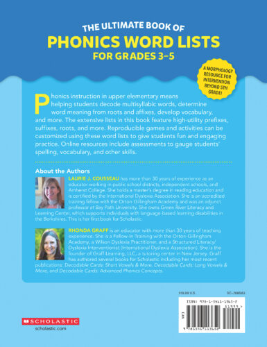 The Ultimate Book of Phonics Word Lists: Grades 3-5 by Laurie J