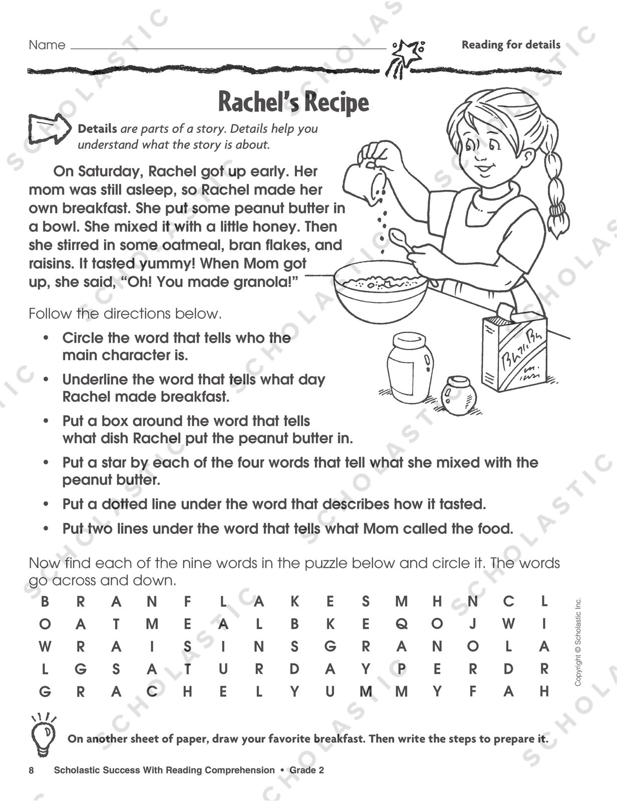 scholastic success with reading comprehension grade 2 workbook