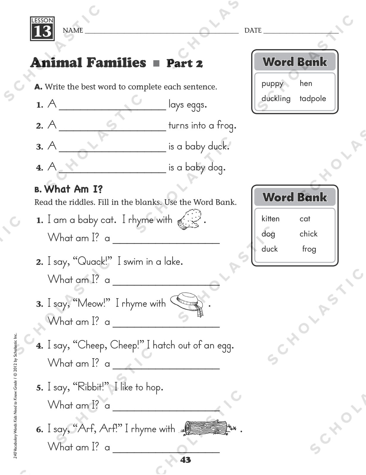 240 Vocabulary Words Kids Need to Know: Grade 1 by Kama Einhorn