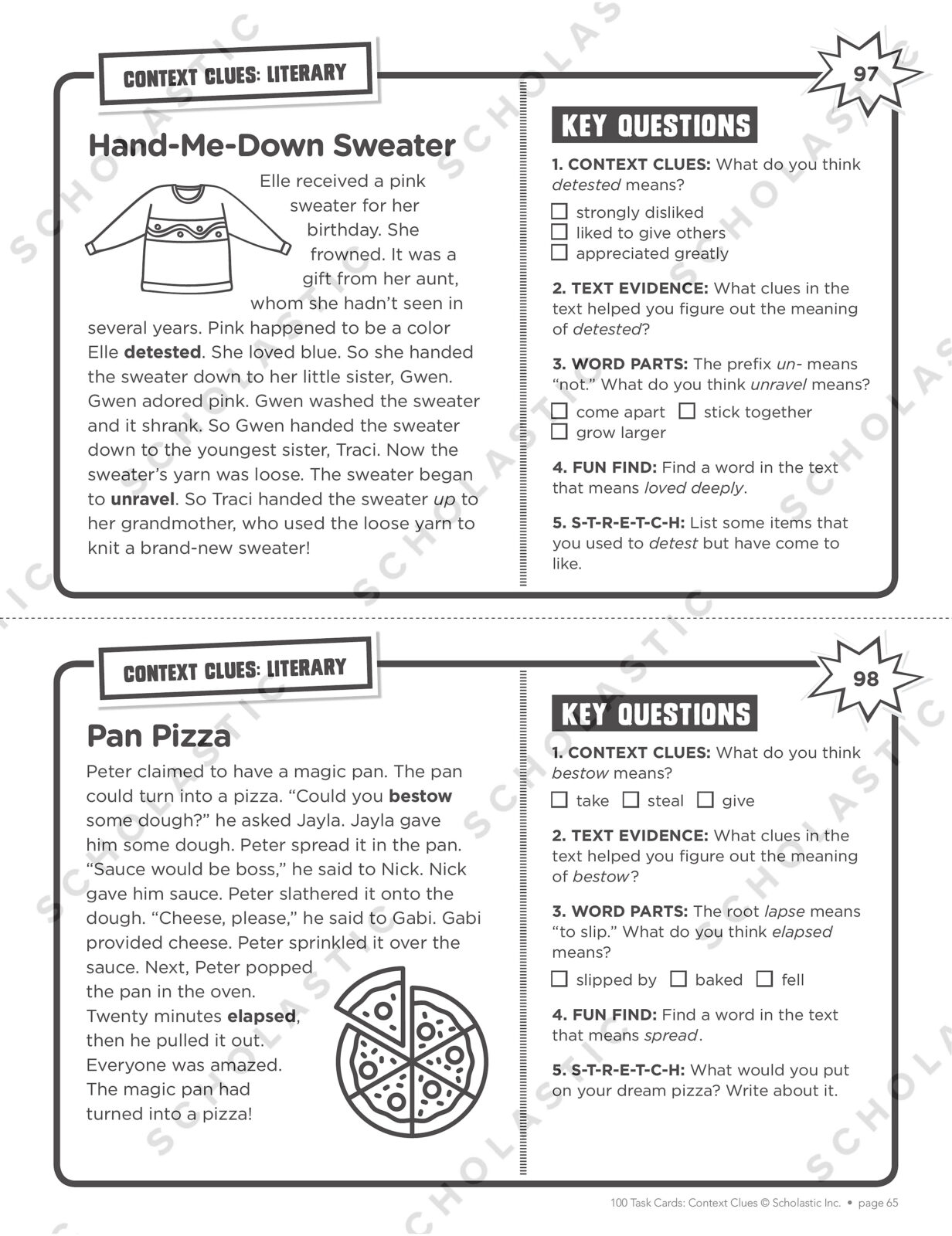 100 Task Cards: Context Clues by Carol Ghiglieri | The Scholastic Teacher  Store