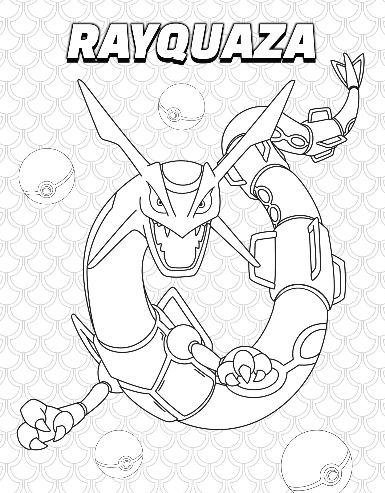 coloring pages rayquaza