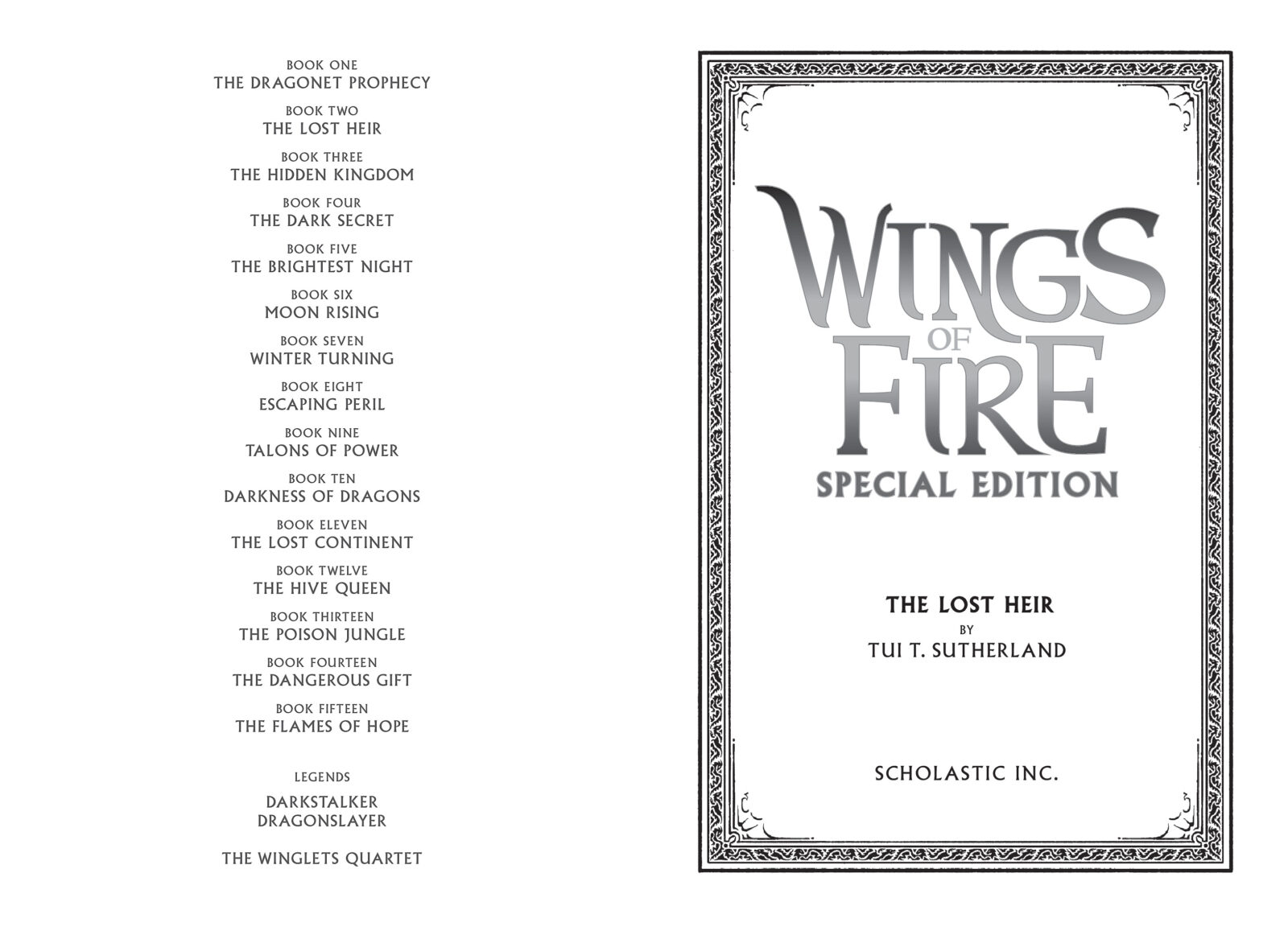 Wings of Fire #2: The Lost Heir Special Edition by Tui T