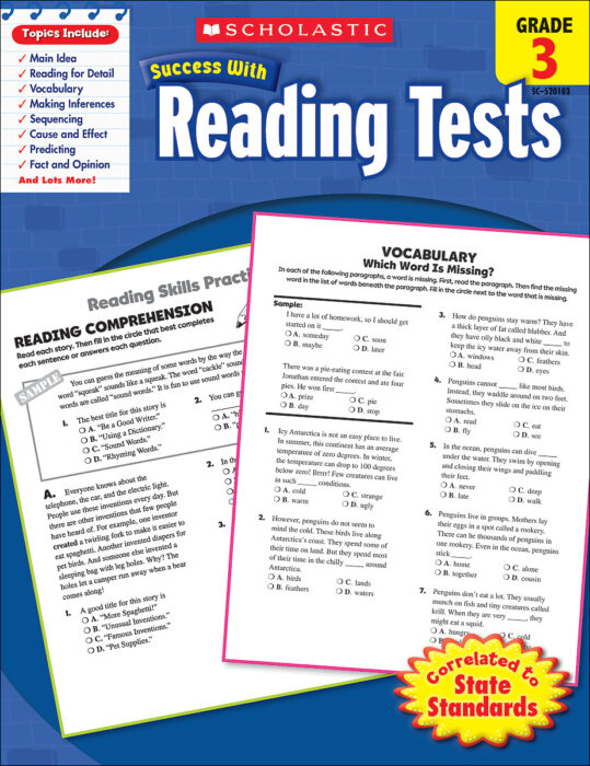Scholastic Success With Reading Tests: Grade 3 by Scholastic - Activity ...